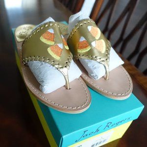 Jack Rogers Candy Corn Sandals  Sz7 NIB